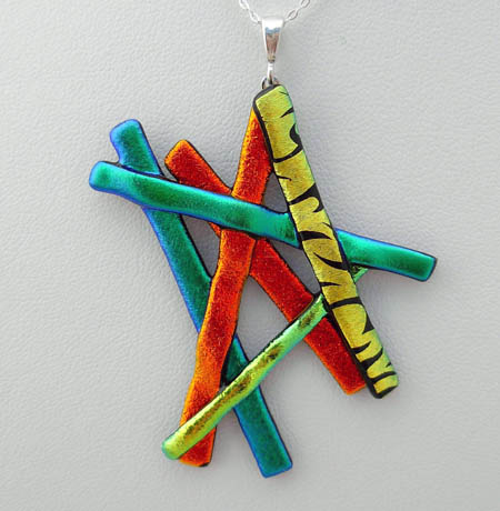 Fused Glass Dichroic Pendant. Available at : Triplelle Designs