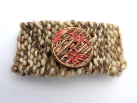 Knitted Button Barrette