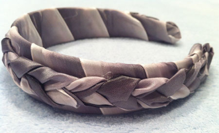 Grayscale Shades of Silver Braided Ribbon Headband