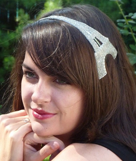 Silvertone Eiffel Tower Headband