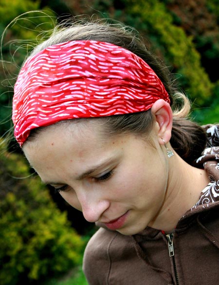 Red And White Cotton Stretchy Headband