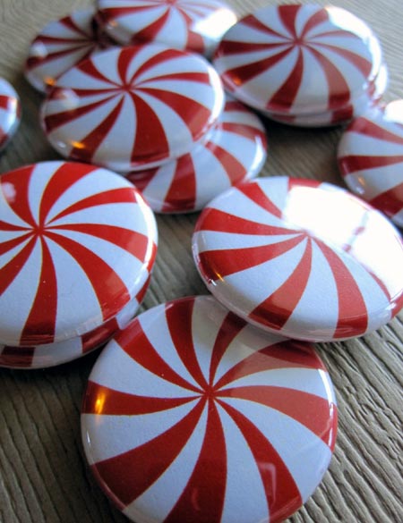 Peppermint Pinback Buttons