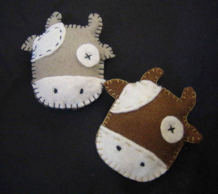  Needlework Felt Stitched Cows