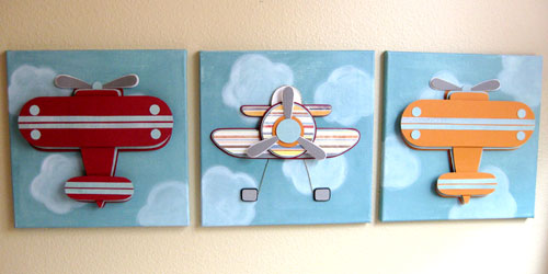 Three Dimensional Airplane Wall Art