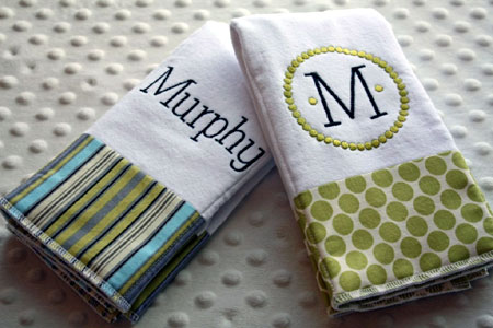 Custom Embroidered Burp Cloths