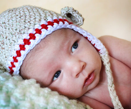 Sock Monkey Baby Beanie