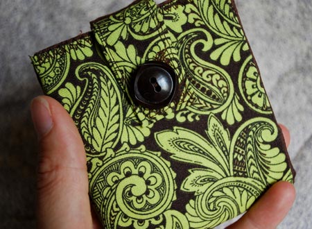 Lime and Chocolate Paisley Wallet