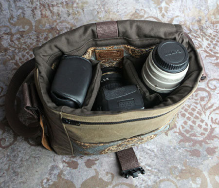 Tapestry & Leather DSLR Camera Bag