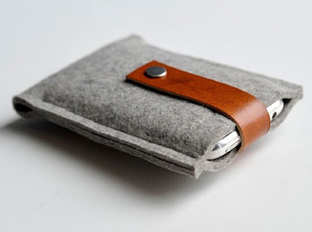 Felt and Leather Iphone Case