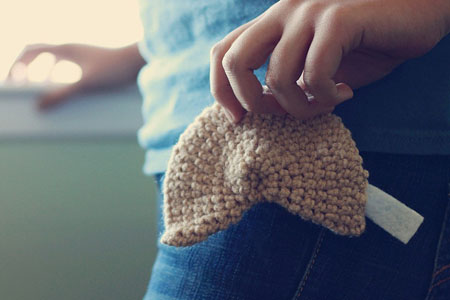 Crochet Fortune Cookie Coin Purse