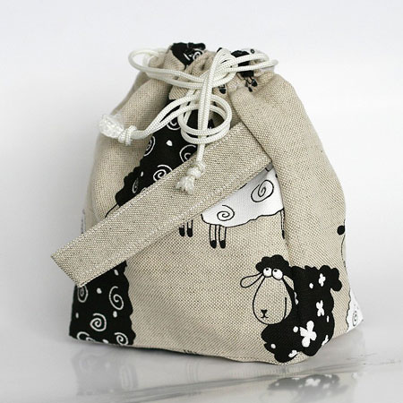 Sheep Print Draw String Bag