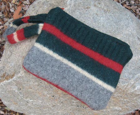 Striped Sweater Wristlet