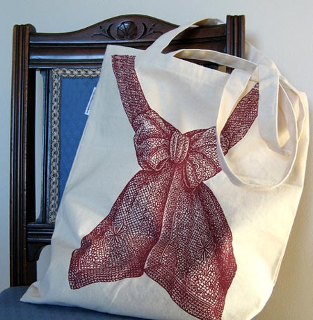 Screen-Printed Bow Bag