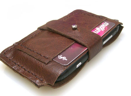 Handstitched Leather iPhone Case and Card Holder