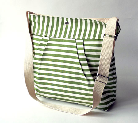 Green Striped Stockholm Messenger Bag