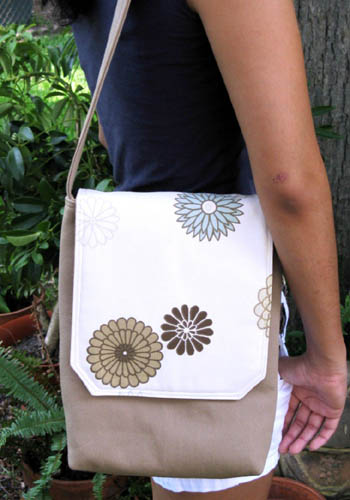 Floral Twill Messenger Bag