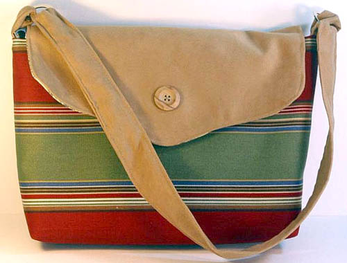 Ultrasuede Striped Handbag