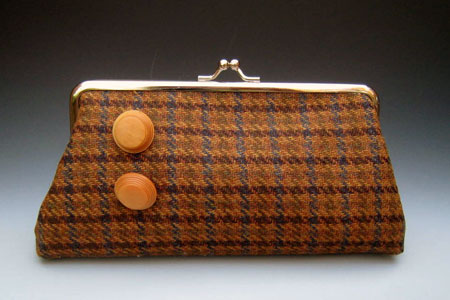 Brown Tweed Clutch