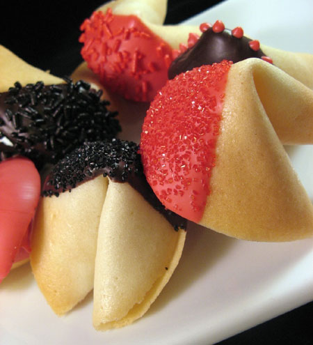 Chocolate Dipped Fortune Cookies