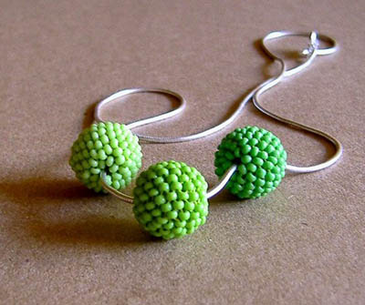 Green Beadwoven Beads Necklace