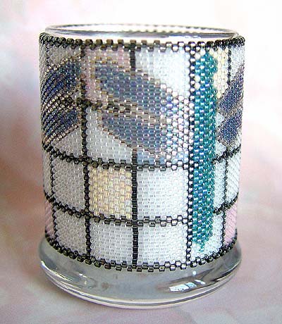 Peyote-Stitched Beadwoven Candle Holder