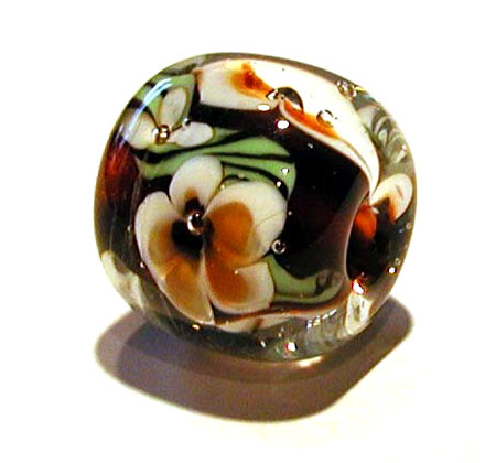 Encased Flower Lampwork Bead