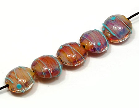 Lampwork Lentil Bead Set