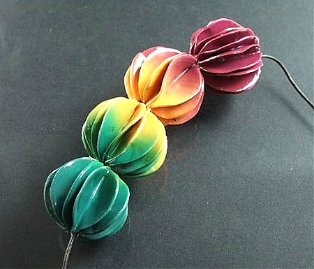 Polymer Clay Ruffle Beads