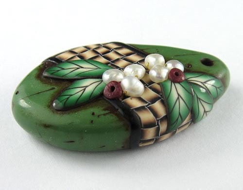 Painted Polymer Focal Bead