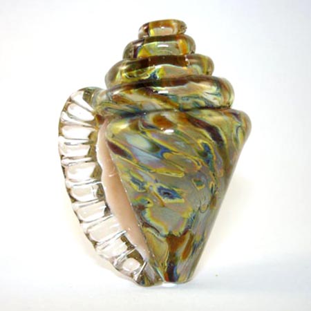 Seashell Lampwork Focal Bead