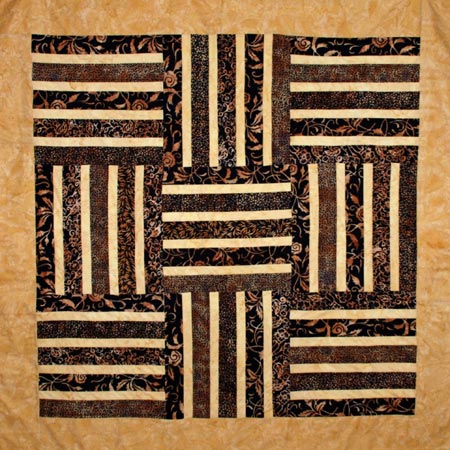 Gold And Black Batik Quilt