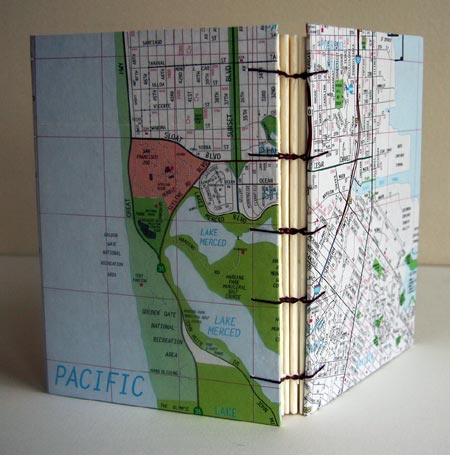 Coptic Stitch Journal With San Francisco Map Cover