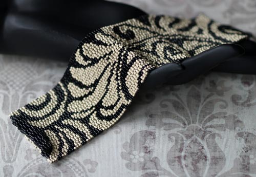 Peyote-Stitched Damask Design Cuff