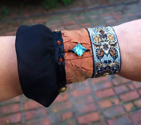 Vintage Textile Steampunk Cuff