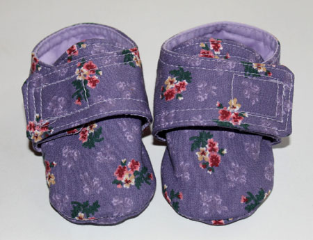 Purple Floral Baby Booties