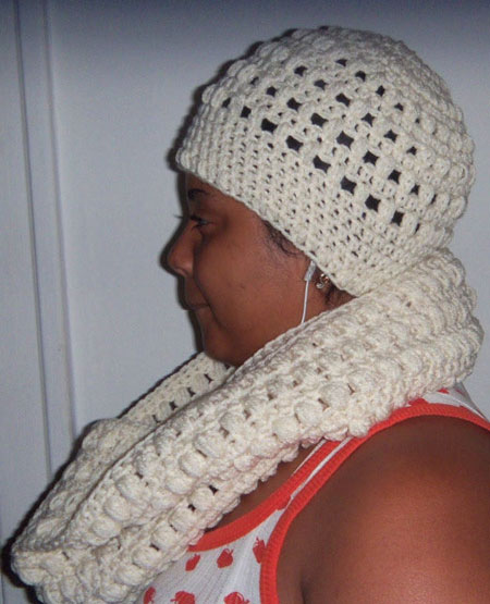 Matching Cream Beanie And Infinity Scarf Set