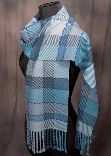 Blue Plaid Merino Scarf