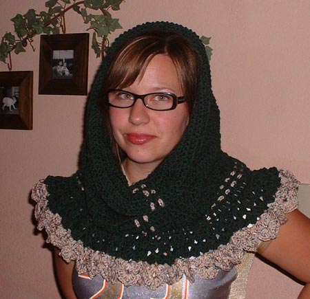 Crocheted Hooded Capelet