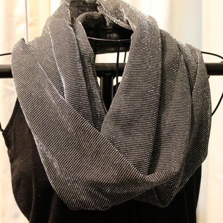 Silver and Black Shimmering Infinity Scarf