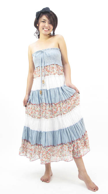 Denim Patchwork Halter Dress