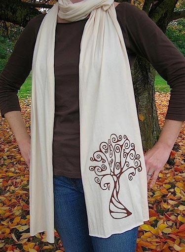 Screen Printed Tree Scarf