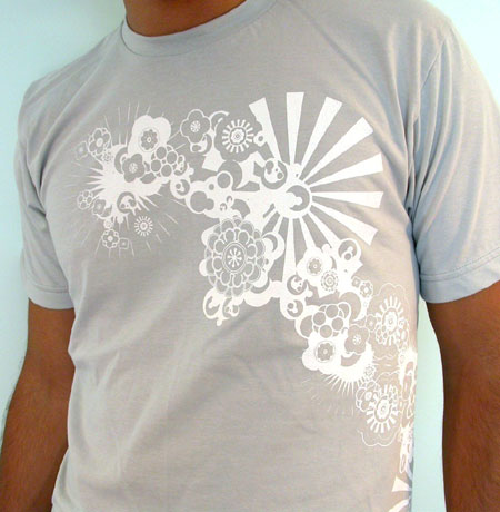 Floral Graphic Wrap Around Silkscreen Tshirt