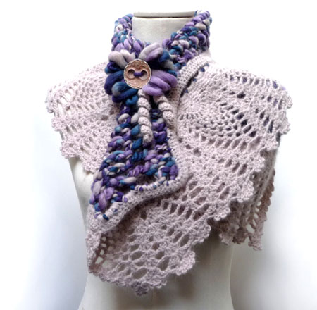 Crochet Wool Capelet Shawl