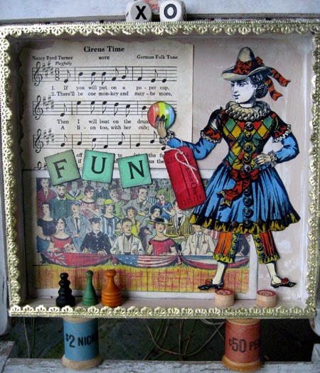 Mixed-Media Circus Theme Shadowbox