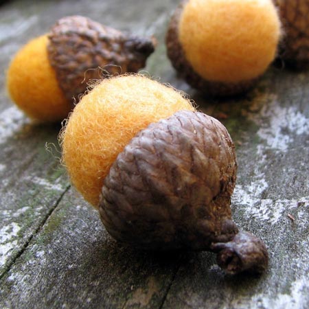 Needle Felted Wool Acorns