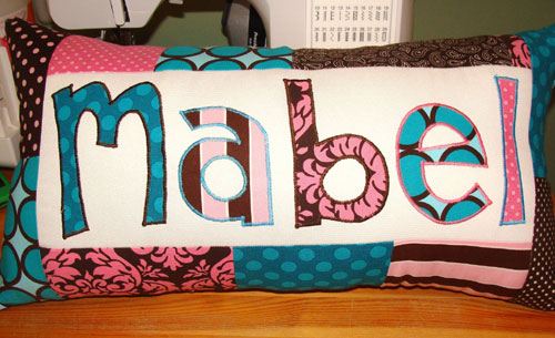 Custom Appliqued Name Pillow