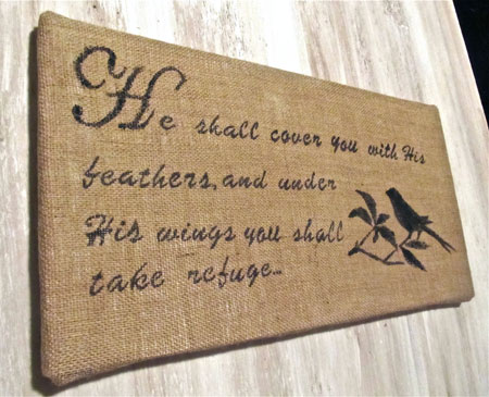 Bible Verse On Burlap Wall Art