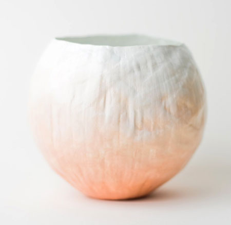 Peach Paper Mache Vase