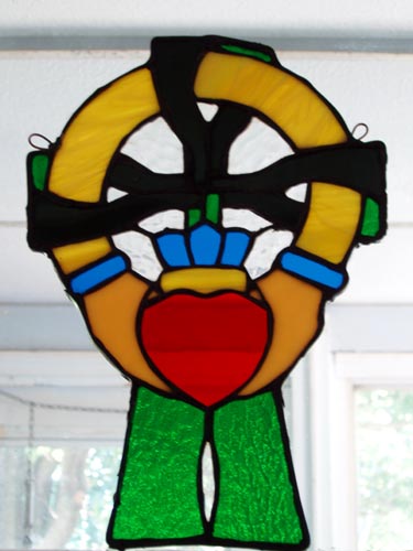 Celtic Cross Stained Glass Suncatcher