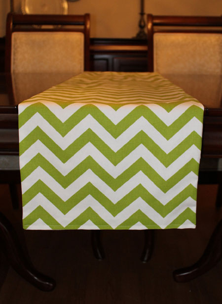 Green Chevron Table Runner